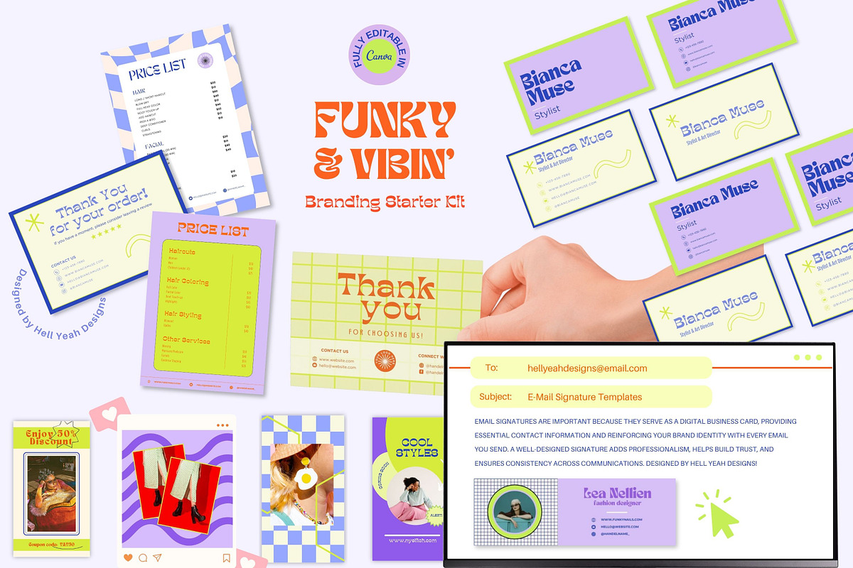 Funky & Vibin Branding Starter Kit, a Branding & Logo Template by Hell Yeah Designs (Photo 11 of 16)