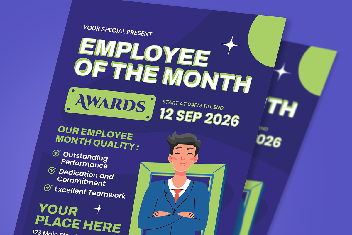 Employee Award Flyer Set, a Flyer Template by SquidPixey (Photo 2 of 6)