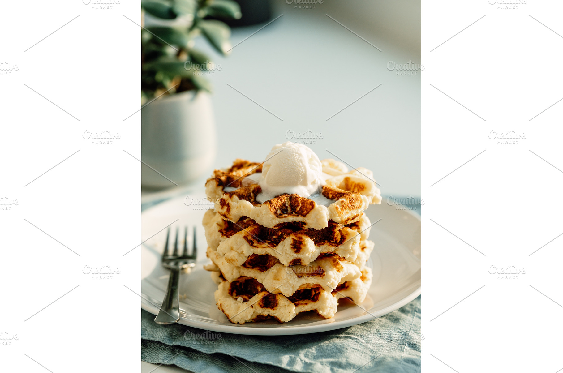 Ricotta cheese chaffles or waffles, a Food & Drink Photo by Fascinadora