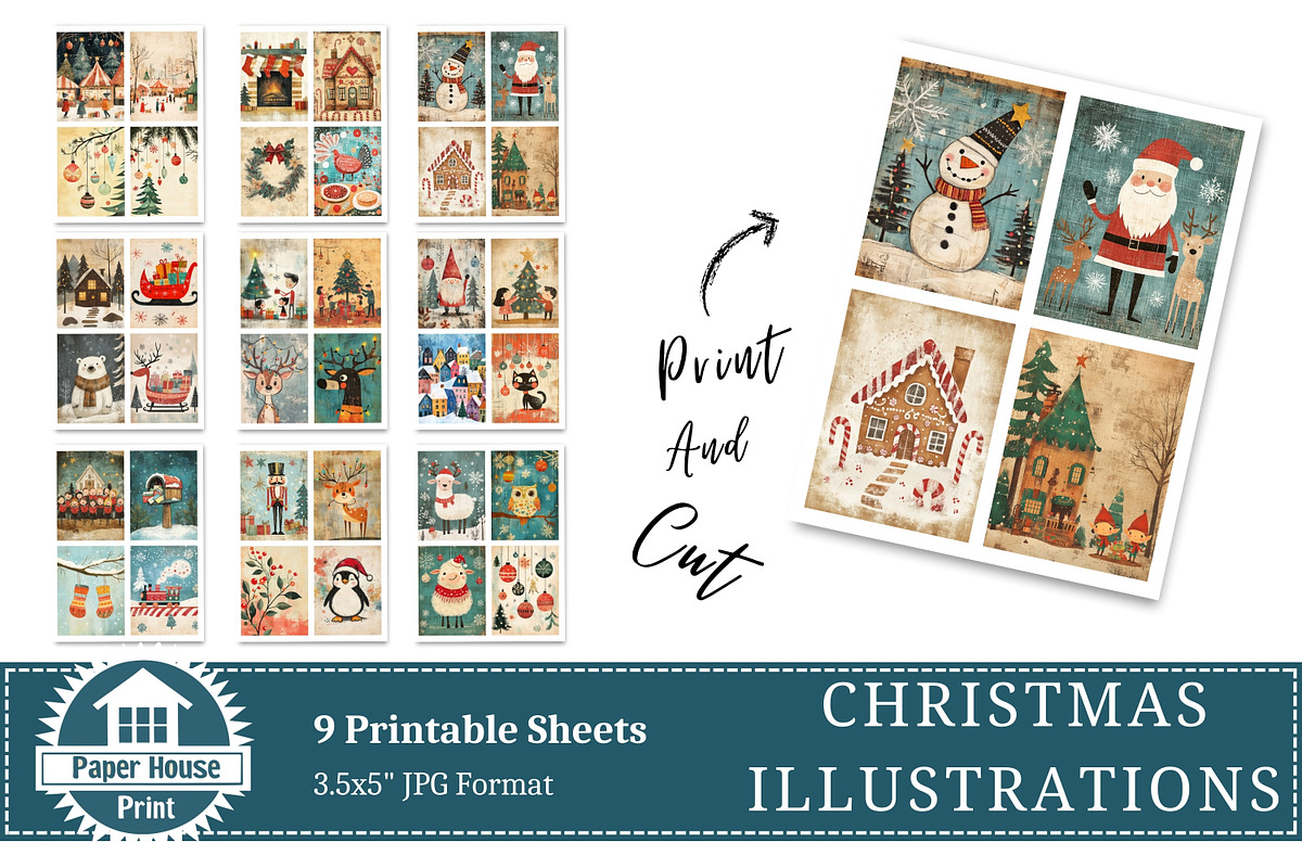 Whimsical Cute Christmas Papers, an Illustration by NiiiNArt (Photo 7 of 8)