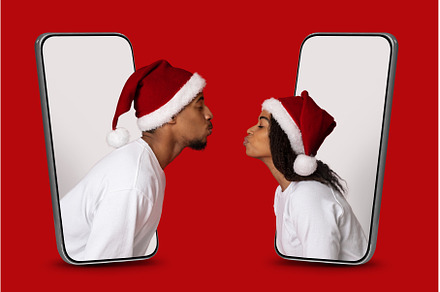 Black man and woman in cellphone, a Person Photo by Prostock-Studio