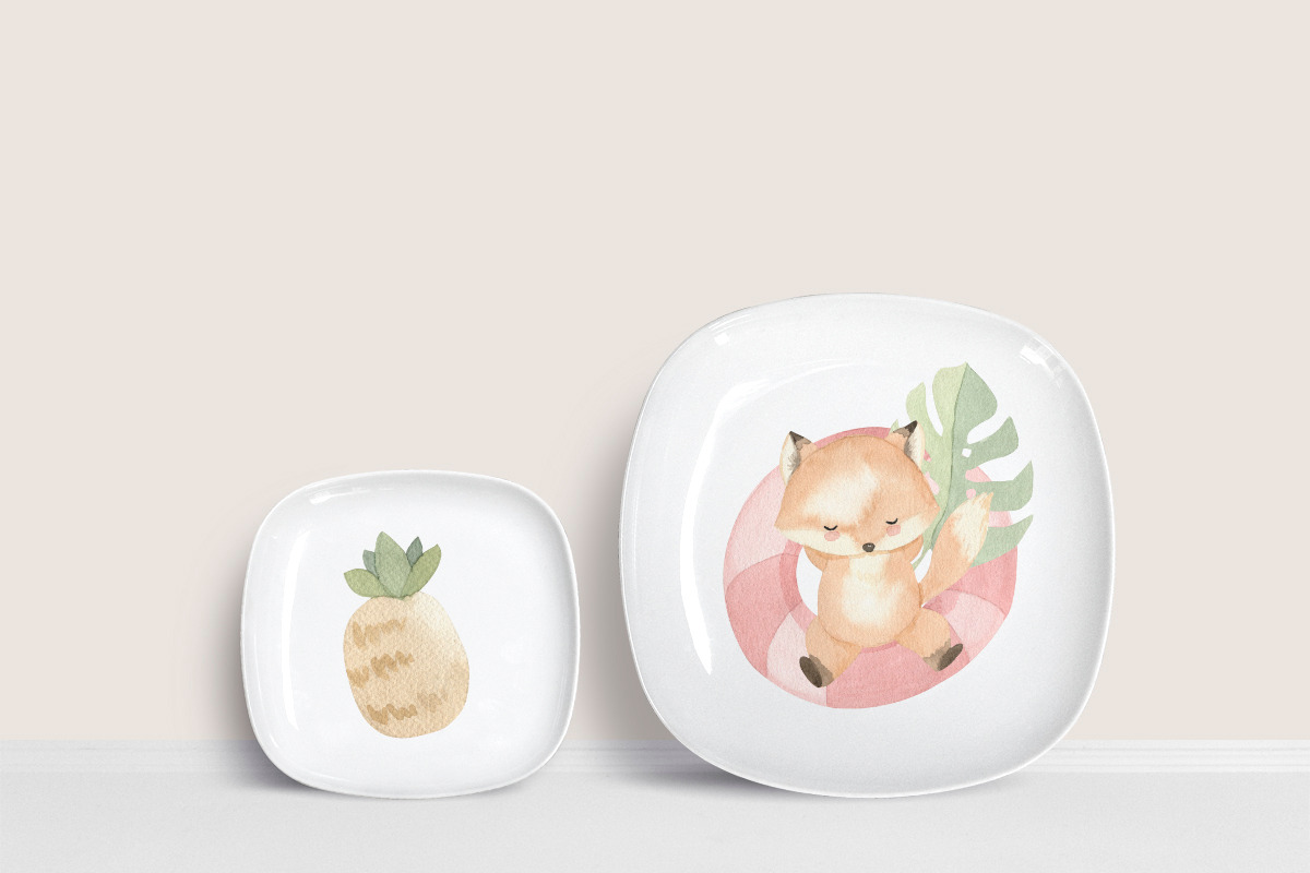 SUMMER PARTY. Watercolor animal set, an Animal Illustration by OlliArtDesign (Photo 6 of 10)