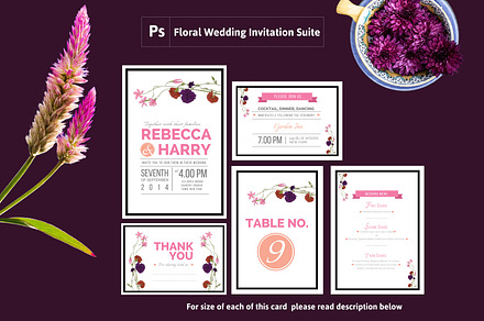 Floral Wedding Invitation suite