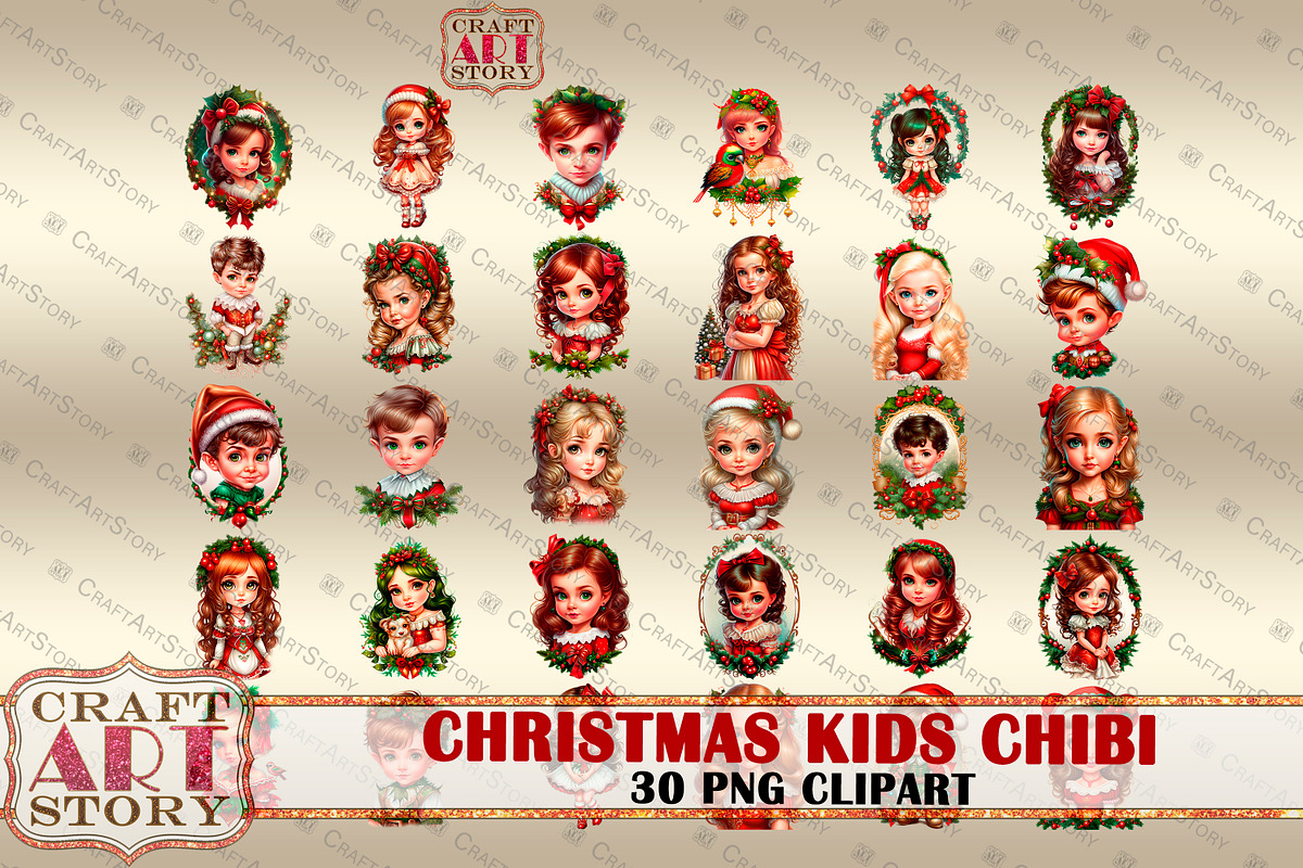 Kids Adorable Chibi clipart,Girls, a Person Illustration by CraftArtStory (Photo 7 of 7)
