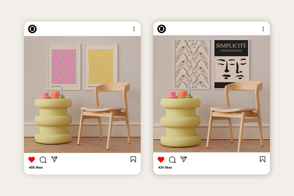 Frame Mockup Set FLORINE, an Advertising Mockup by Bonumo (Photo 5 of 13)