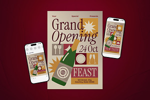 Restaurant Grand Opening Flyer Set, a Flyer Template by The Good Store