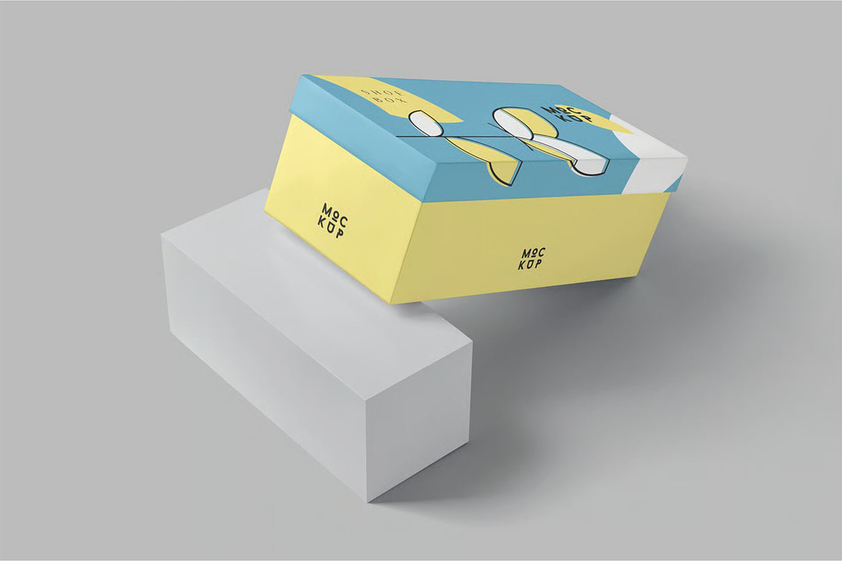 Wide Rectangular Shoes Box Mockup, a Packaging Mockup by megostudi0 (Photo 4 of 8)