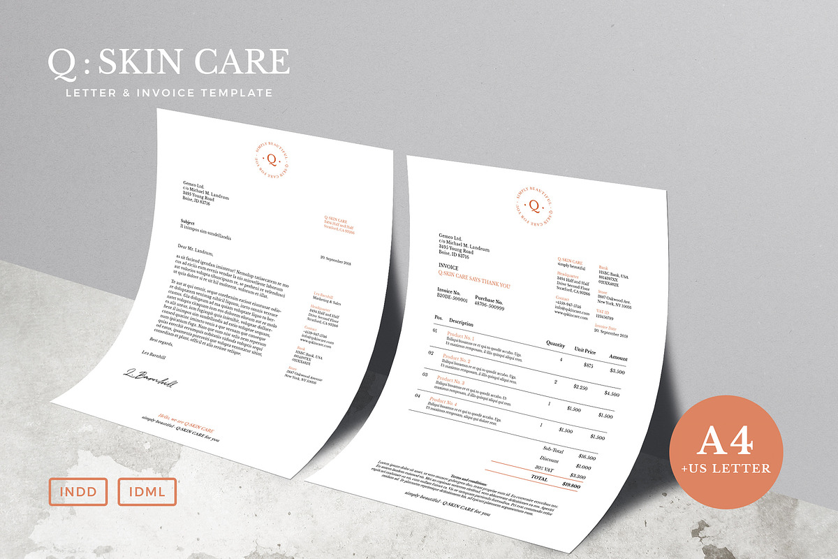 Q: Letter & Invoice Template, a Stationery Template by Kovy (Photo 1 of 6)