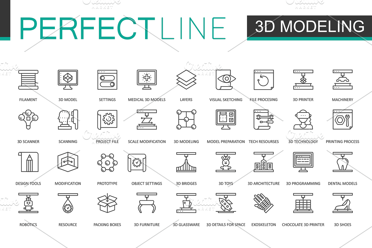 180 Perfect Line icons., an Icon by Lemberg Vector