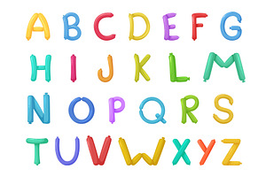 Balloon letters. Helium air balloons, an Illustration by Valerie Bodnar