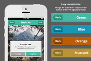 Flat iOS UI Kit with 2 flat iPhones, an UI Kit Template by ODDS & ENDS (Thumbnail 2 of 4)