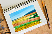 Watercolor Landscapes. Part 2, a Background Graphic by Mona Monash (Thumbnail 3 of 5)