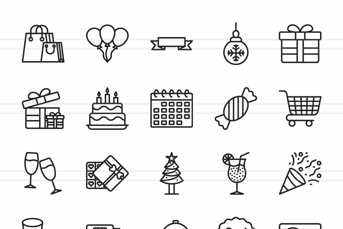 50 Boxing Day Line Icons, an Icon by IconBunny (Photo 2 of 2)