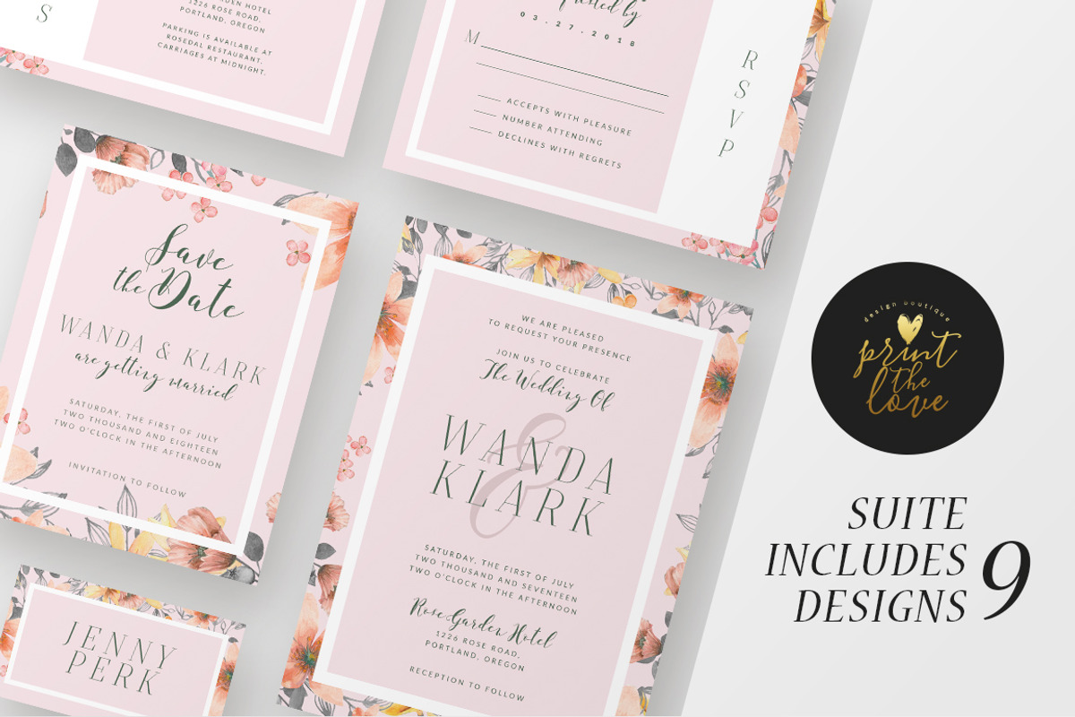 Wedding Invitation Suite - Wanda, an Invitation Template by Print The Love Boutique (Photo 2 of 10)