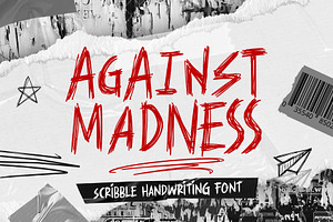 Against Madness - Scribble font, a Handwritten Font by Arterfak Project