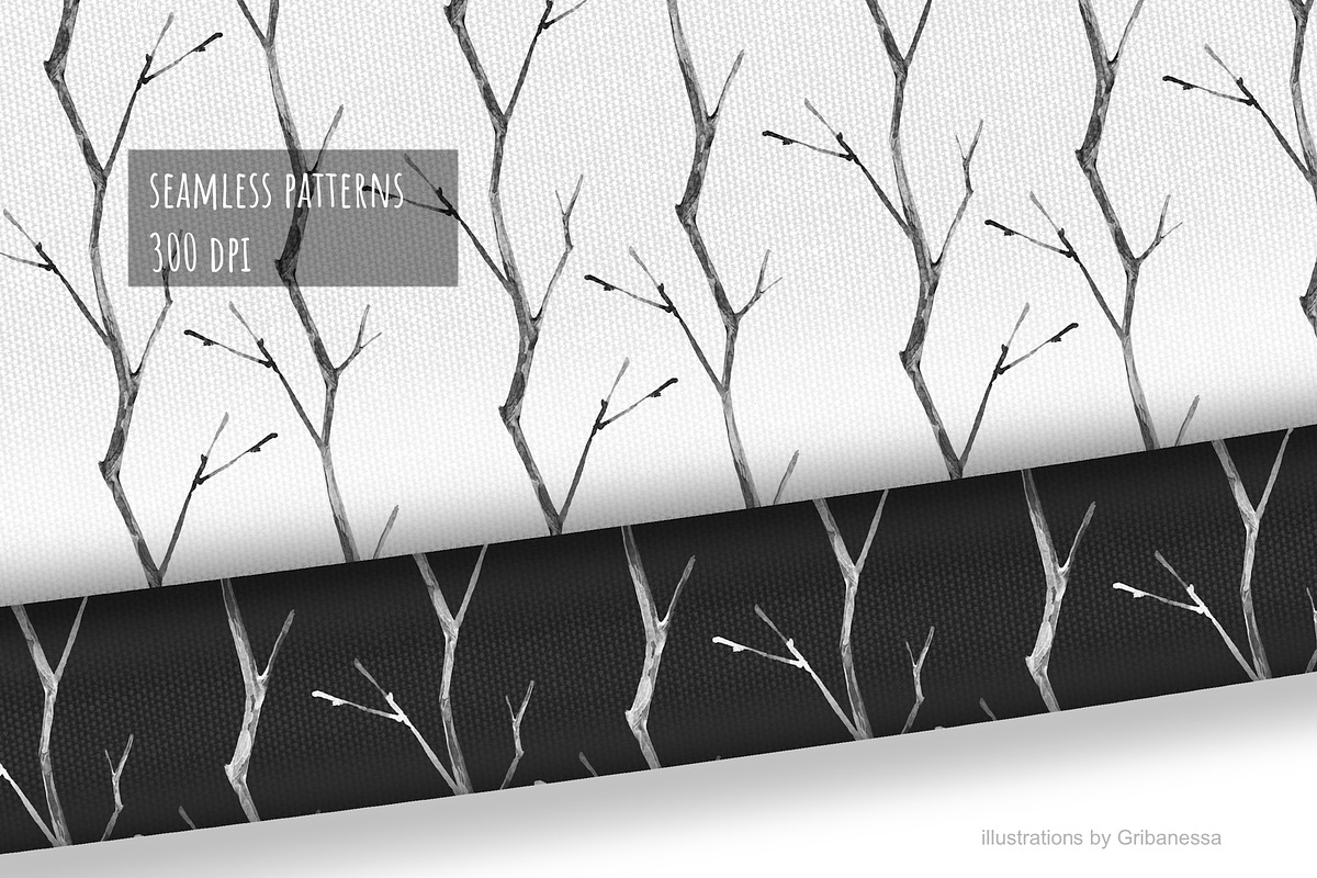 Wild Lines Branch Pattern, a Pattern Graphic by Gribanessa (Photo 2 of 4)