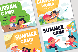 Summer camp vector collection, a Person Illustration by OlgaBoncheva