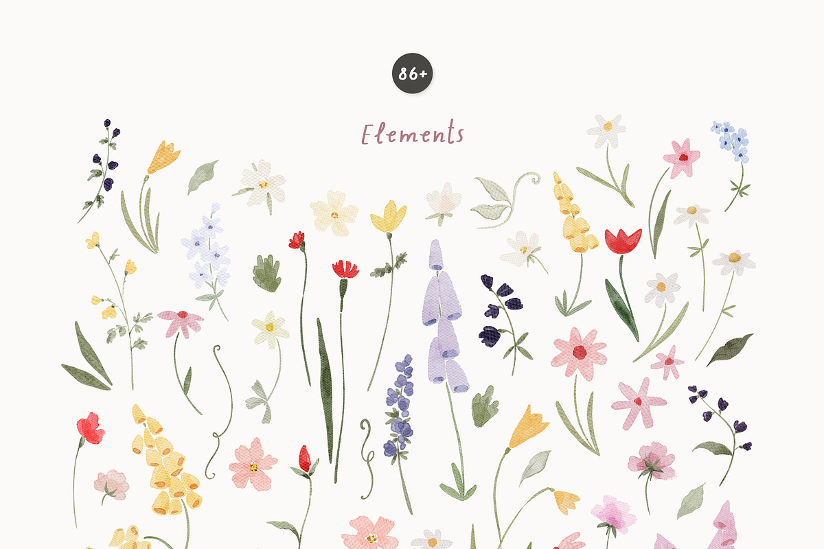 Whimsy & Bright Meadow Flowers, a Decorative Illustration by Kreker Kate (Photo 3 of 10)