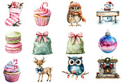 Christmas Watercolor Clipart, an Illustration by Designworld (Thumbnail 2 of 5)