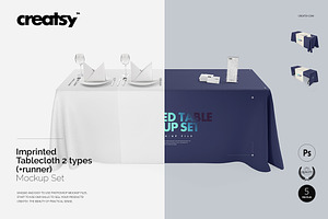 Imprinted Tablecloth Mockup Set, a Merchandise Mockup by creatsy5