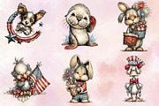 4th of July Animals Clipart Bundle., an Illustration by SVGArt (Thumbnail 6 of 9)