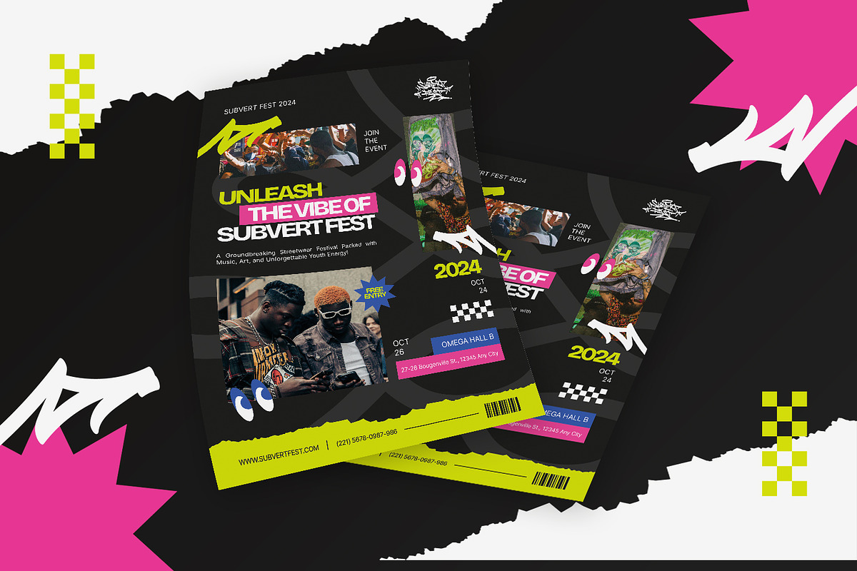 Subvert Fest - Flyer Template, a Flyer Template by StreaksideStd (Photo 2 of 3)
