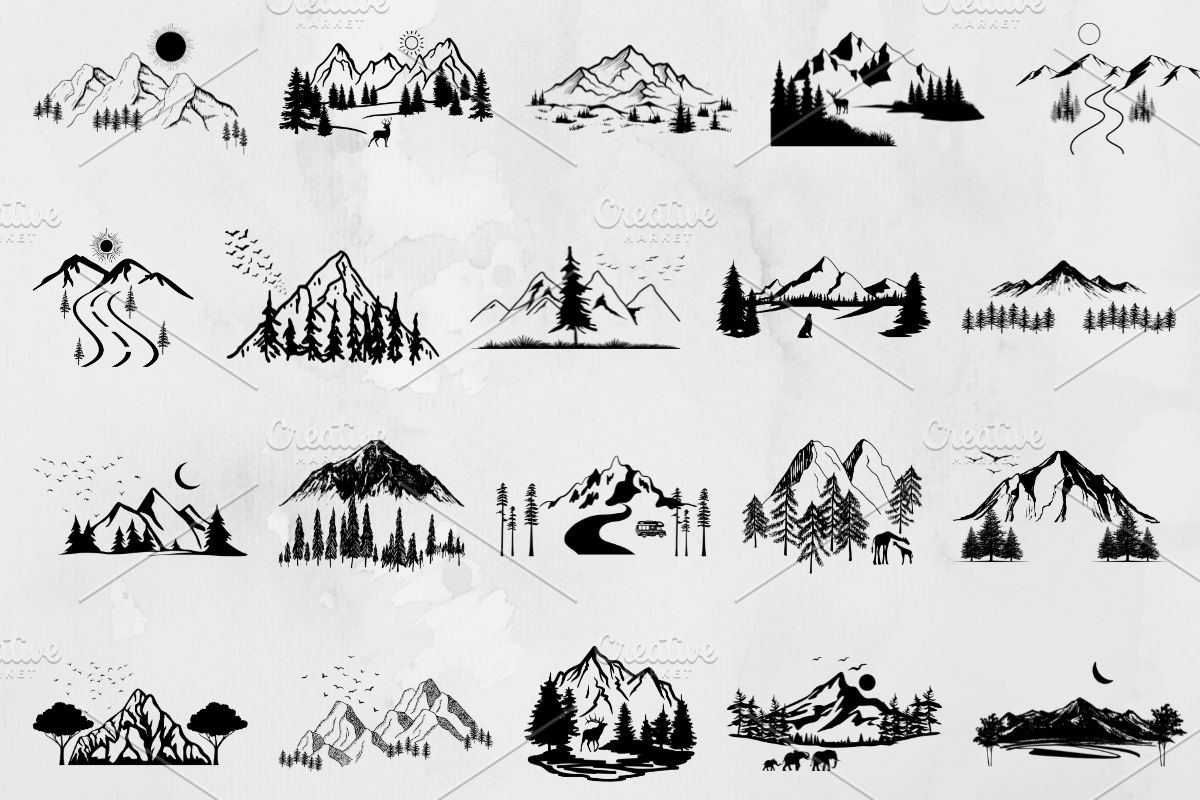 Mountains Forest Outdoor Silhouette, an Object Illustration by newminddesign (Photo 1 of 3)
