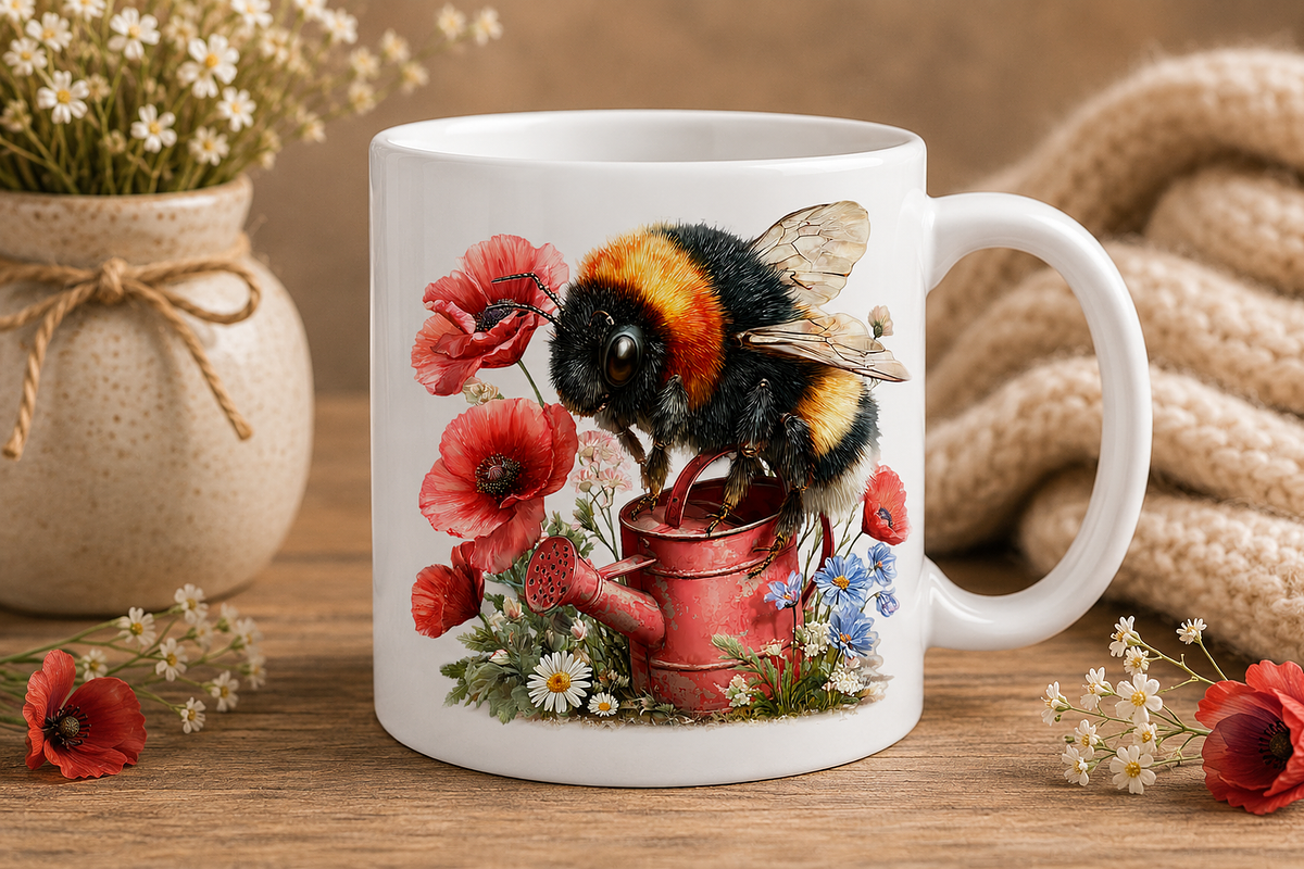 Floral Bee Clipart, a Seasonal Illustration by CreationArt (Photo 7 of 7)