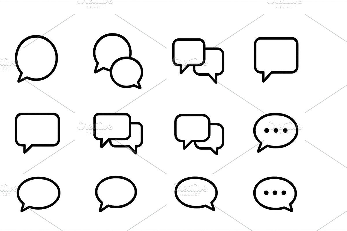 Different speech bubble icons, an Illustration by ZinetroN