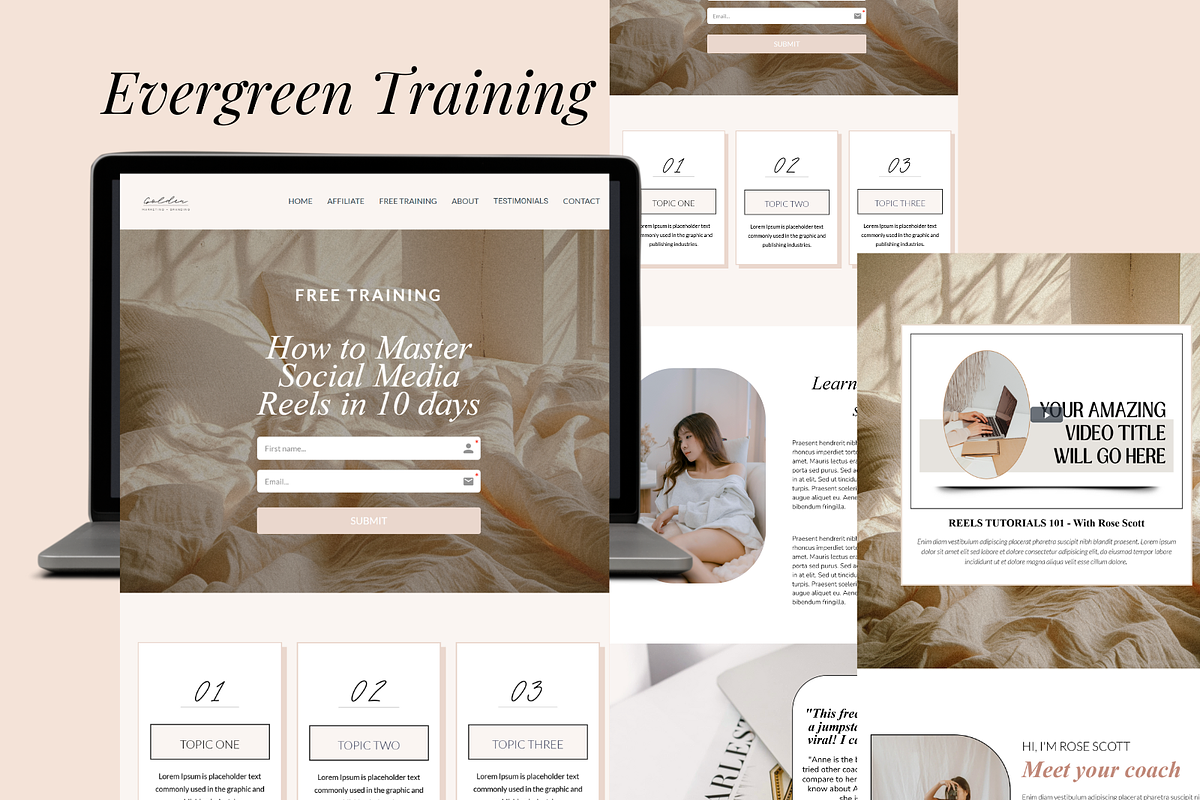 Kartra Membership - Rose Gold Bundle, a Landing Page Template by Solana Creative Co. (Photo 9 of 9)