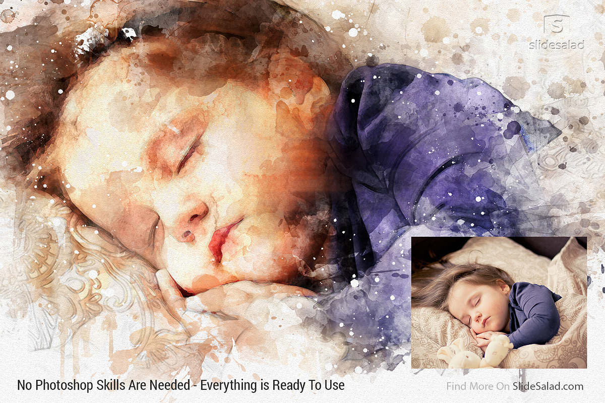 #1 Watercolor Photoshop Mock-ups, an Action Add-On by SlideSalad (Photo 8 of 44)