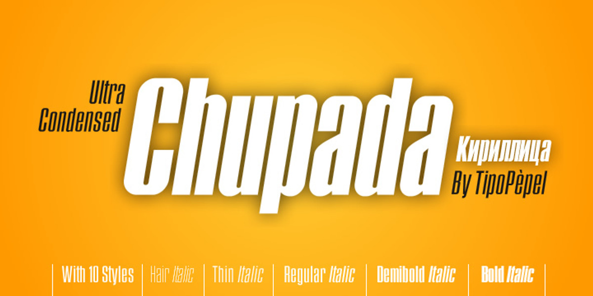 Chupada, a Sans Serif Font by Tipo Pépel (Photo 1 of 9)
