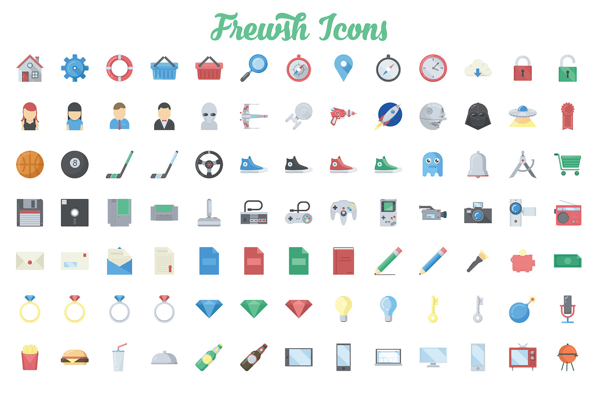 Frewsh Icons - 91 Flat Icons, an Icon by The Tint Pro (Photo 2 of 2)