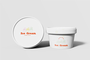 3d Two Ice Cream Paper Cups Mockup, a Cups & Container Mockup by The Rose Project