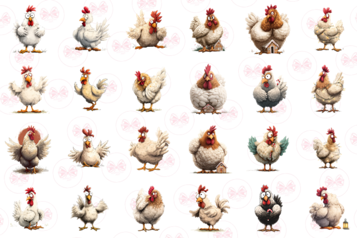 Cute Christmas Hen Clipart, an Illustration by Markicha Art (Photo 3 of 5)