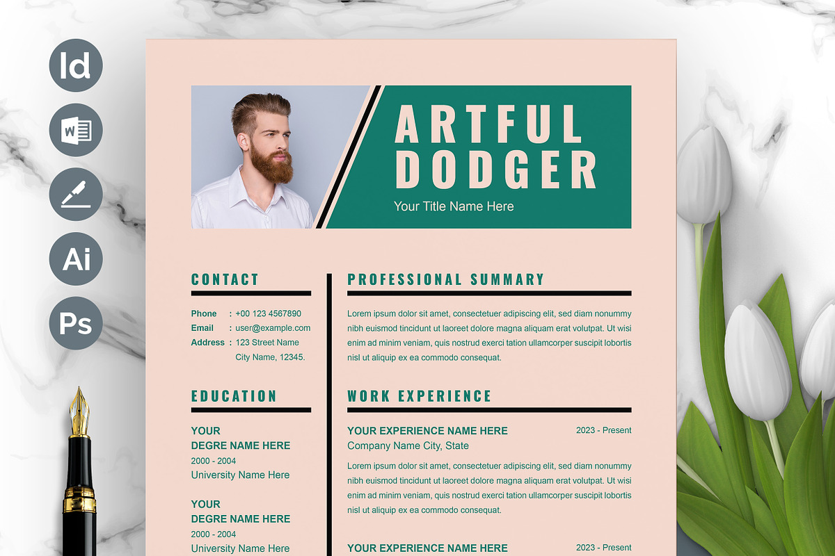 Simple & Effective Resume Layout, a Resume Template by ResumeInventor (Photo 1 of 4)