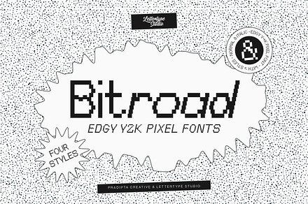 Bitroad Edgy Y2K Pixel Font, a Sans Serif Font by Lettertype Studio