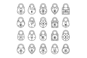 Collection of 20 vintage padlock