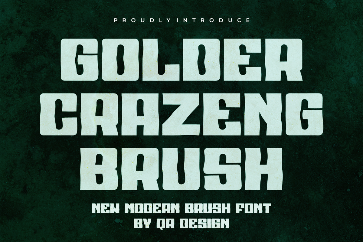 Golder Crazeng Brush, a Handwritten Font by QR Design Studio (Photo 1 of 7)