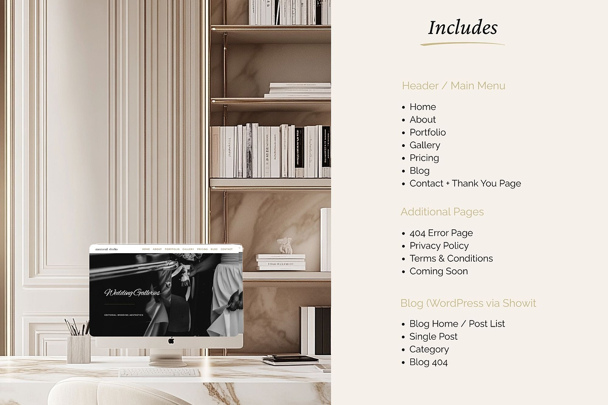 Wedding Photographer Showit Template, an App Template by MOAROShop (Photo 2 of 11)