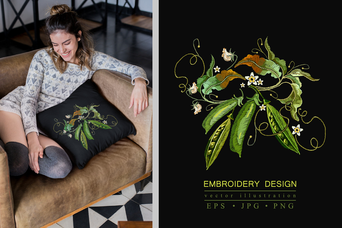 Embroidery green peas, a Food Illustration by Matrioshka (Photo 1 of 6)