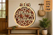 Merry Christmas Laser Cut SVG, an Object Graphic by DreamCafeArt (Thumbnail 2 of 4)