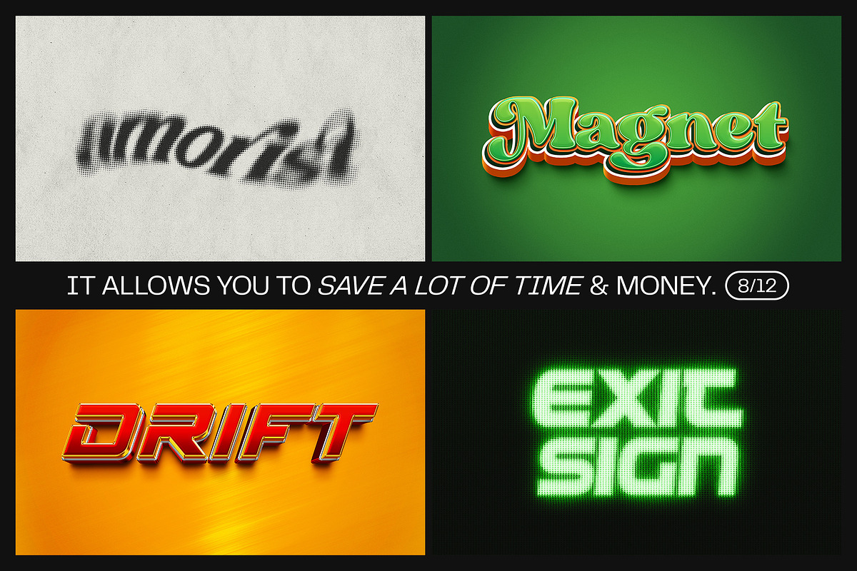 12 Text Effect Templates, a Layer Style Add-On by iDoodle Studio (Photo 5 of 6)