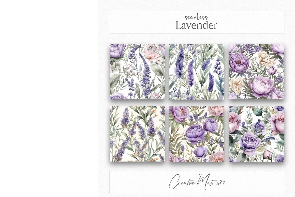 Watercolor Lavender Seamless Pattern, a Texture Graphic by Creative Matrix82 (Photo 3 of 4)