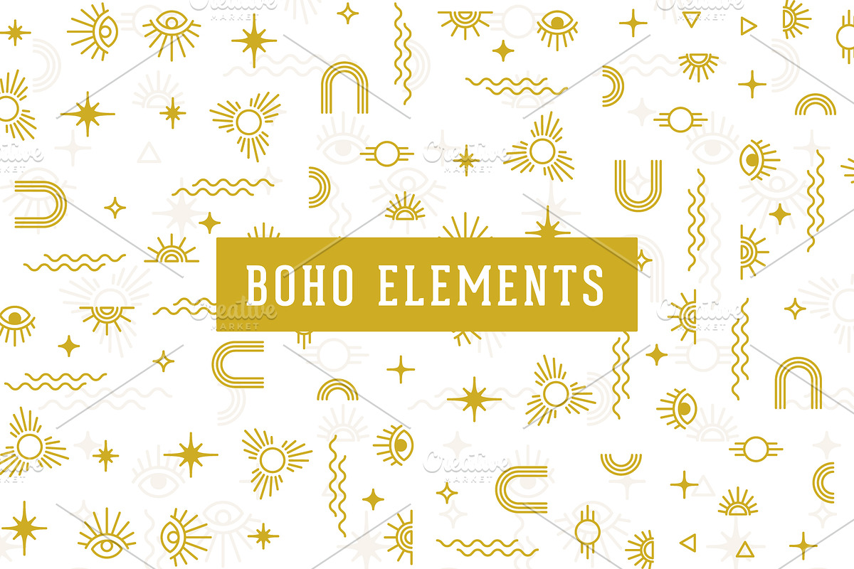 Boho Elements Vector Bundle, a Graphic by CojoMoxon (Photo 1 of 3)