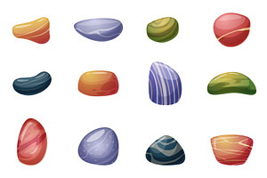 Colorful river stones. Different, an Illustration by LadadikArt