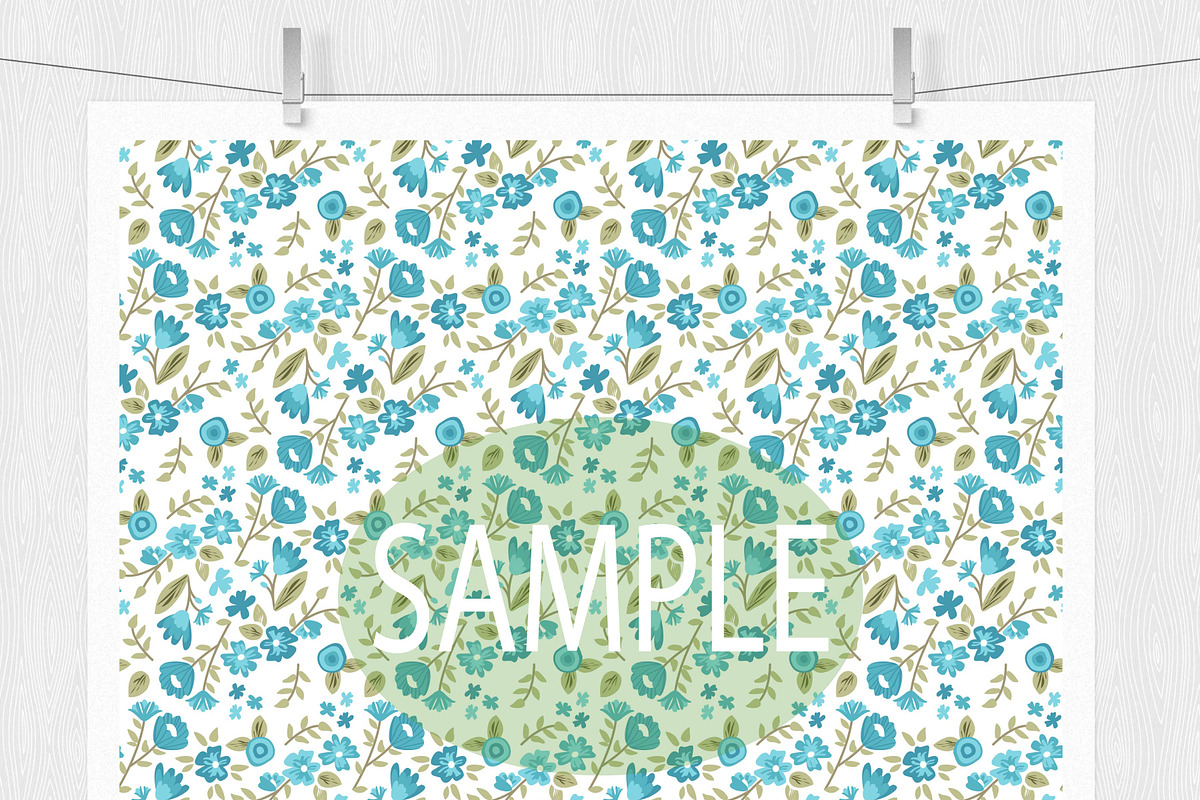 Digital Paper - Flower Patterns, a Pattern Graphic by Leska's Digitals (Photo 6 of 6)