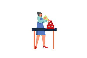 Restaurant cook, vector flat style, a Person Illustration by Sky Pics Studio