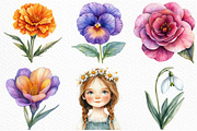 Whimsical Flowers Clipart Bundle, an Illustration by Craft Nest (Thumbnail 3 of 6)