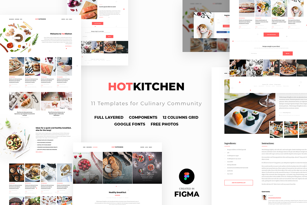 HotKitchen: UI/UX Culinary Templates, a Websites & App Template by FreshPixels (Photo 1 of 7)